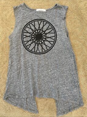 soulcycle Gray Tank with Black Wheel Graphic